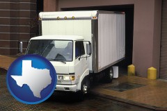 texas map icon and a local delivery truck
