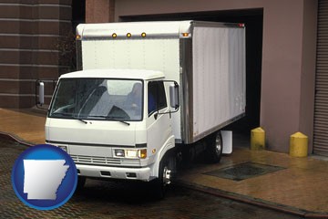 a local delivery truck - with Arkansas icon