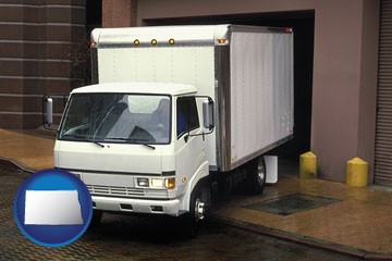 a local delivery truck - with North Dakota icon